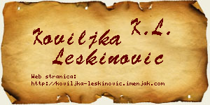 Koviljka Leškinović vizit kartica